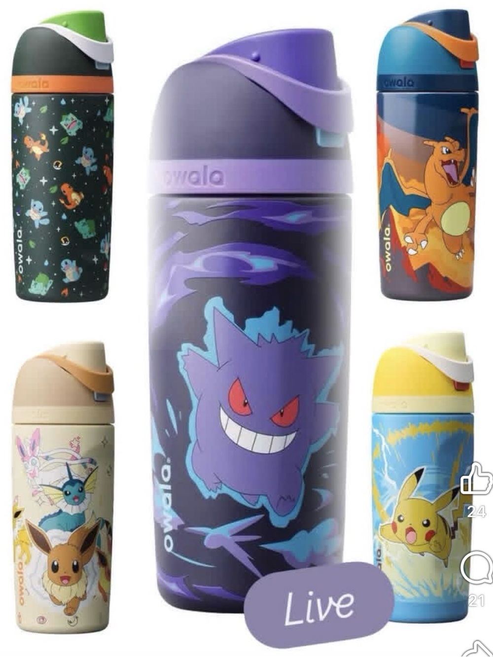 Pokemon Purple Gengar Kids Trading Card Bottle Design